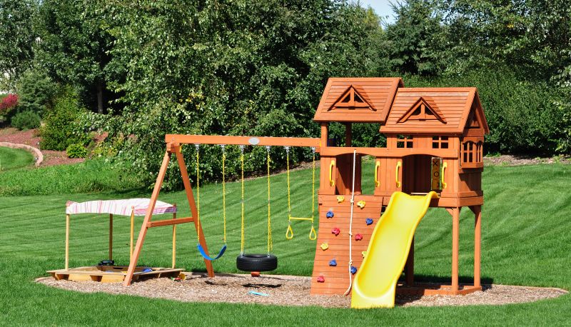 Wooden Swing Set Installation in Conroe, TX